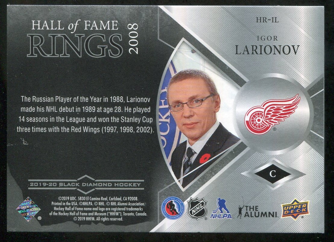 2019-20 Black Diamond Hall of Fame Rings #HRIL Igor Larionov
