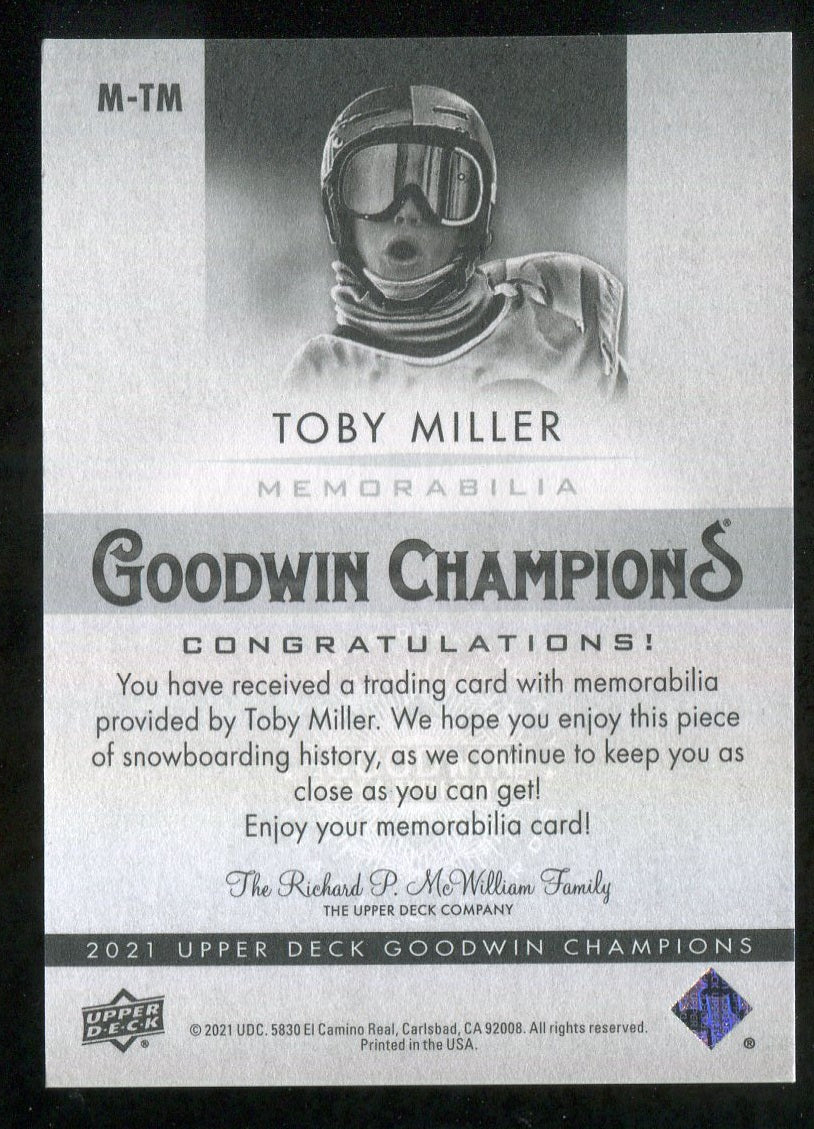 2021 Upper Deck Goodwin Champions Memorabilia #MTM Toby Miller