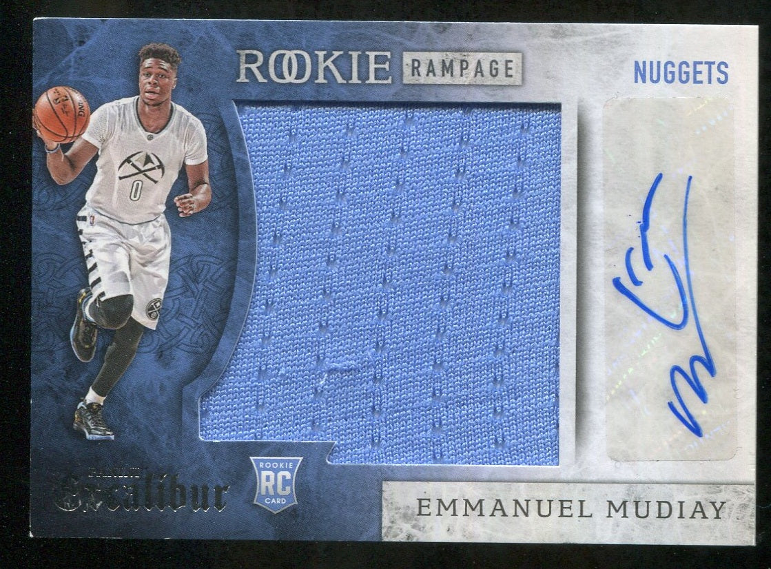 2015-16 Panini Excalibur Rookie Rampage Jumbo Jersey Autographs #22 Emmanuel Mudiay