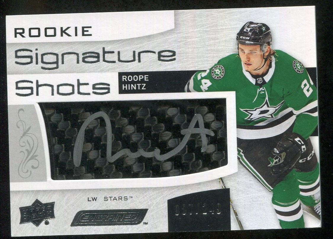 2018-19 Upper Deck Engrained Rookie Signature Shots #RSSRH Roope Hintz 007/249 !!