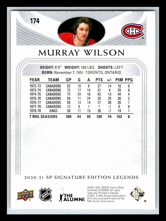 2020-21 SP Signature Legends #174 Murray Wilson