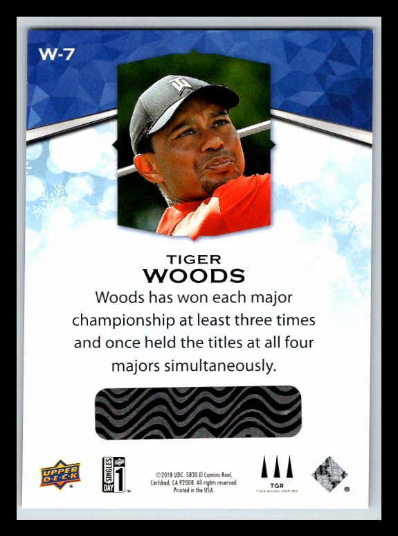 2018 Upper Deck Singles Day Winter #W7 Tiger Woods