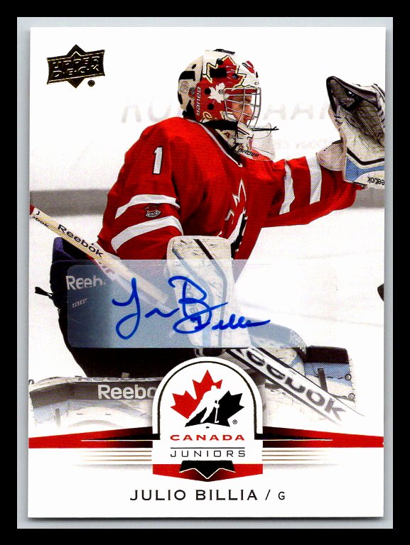 2014-15 Upper Deck Team Canada Juniors Autographs Gold #24 Julio Billia