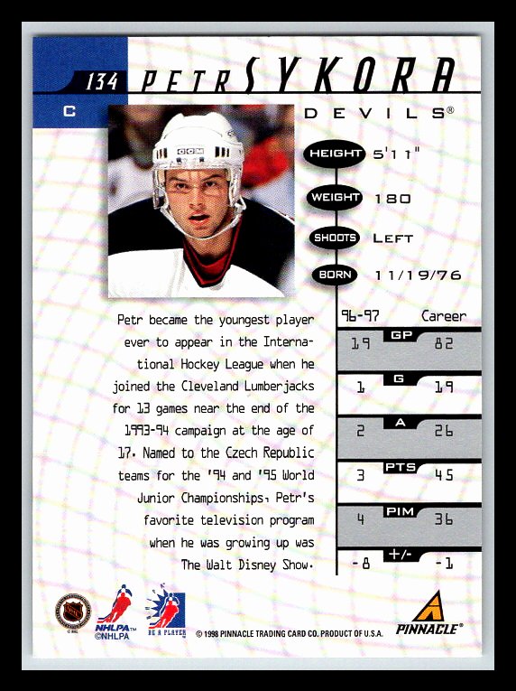 1997-98 Be A Player Autographs #134 Petr Sykora