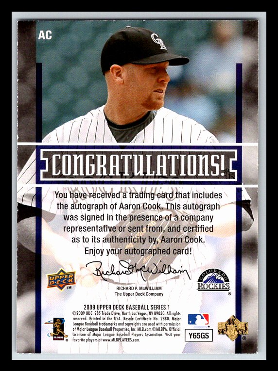 2009 Upper Deck Inkredible #AC Aaron Cook