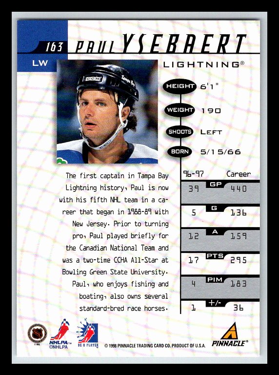 1997-98 Be A Player Autographs #163 Paul Ysebaert