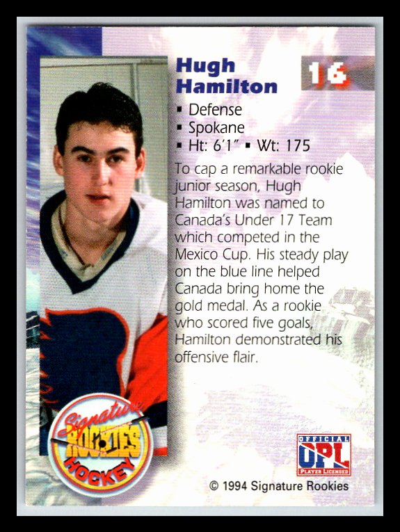 1995 Signature Rookies Signatures #16 Hugh Hamilton