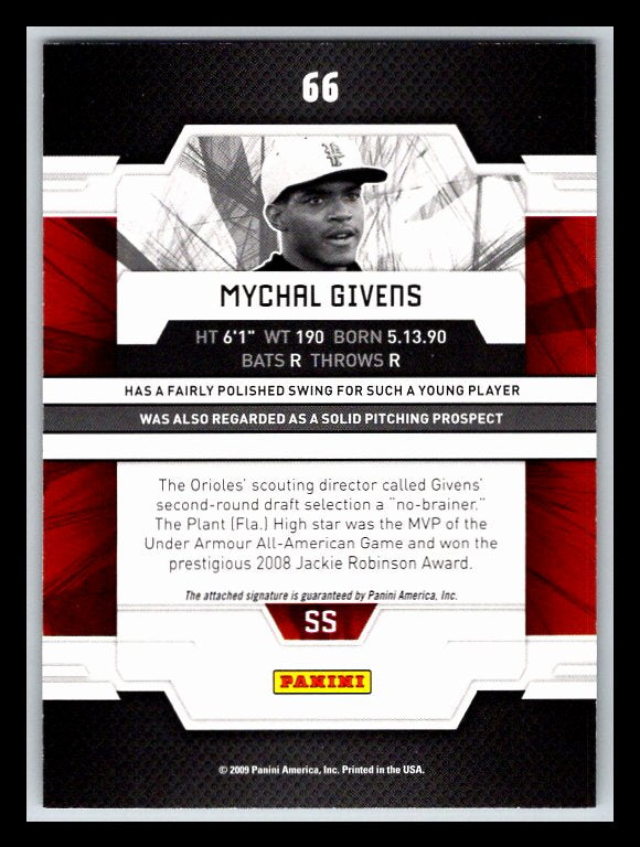 2009 Donruss Elite Extra Edition #66 Mychal Givens AU RC 618/794 !!