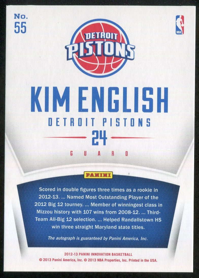 2012-13 Innovation Rookie Innovative Ink #55 Kim English