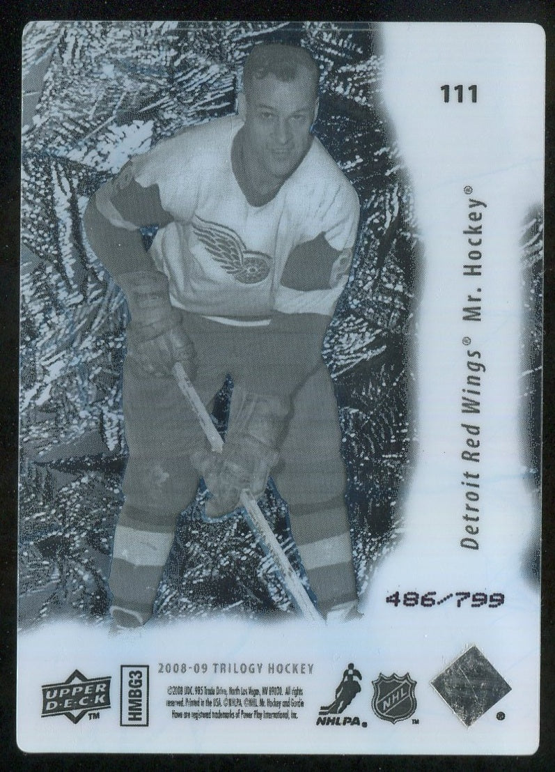 2008-09 Upper Deck Trilogy Frozen in Time #111 Gordie Howe 486/799 !!