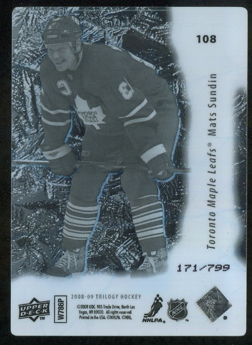 2008-09 Upper Deck Trilogy Frozen in Time #108 Mats Sundin 171/799 !!