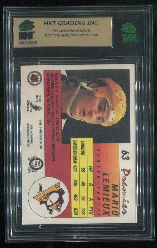 1990-91 OPC Premier #63 Mario Lemieux GRADED MNT 9 !!