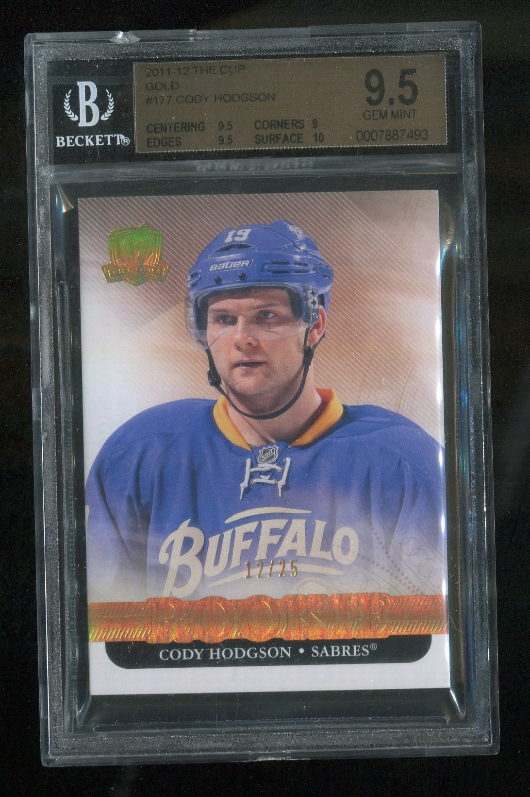 2011-12 The Cup Gold #177 Cody Hodgson RC 12/25 GRADED BGS 9.5 !!