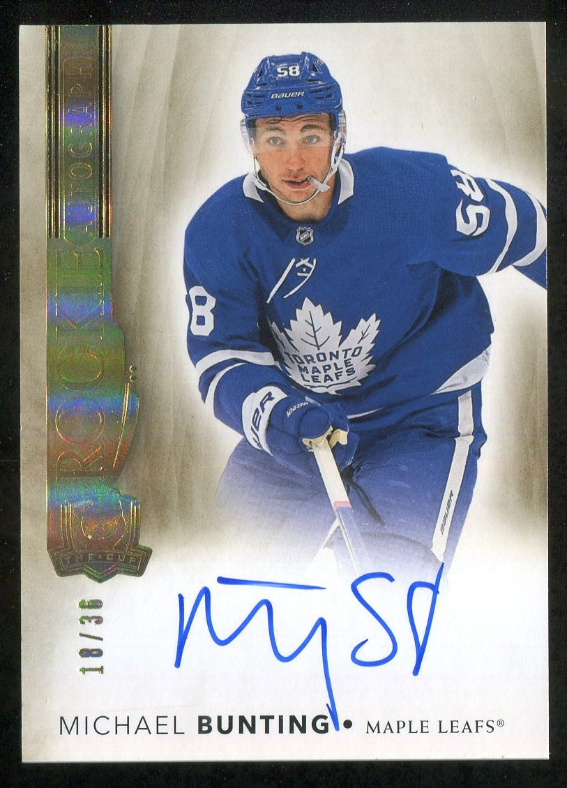 2021-22 The Cup Gold Spectrum #139 Michael Bunting RC AU 18/36 !!