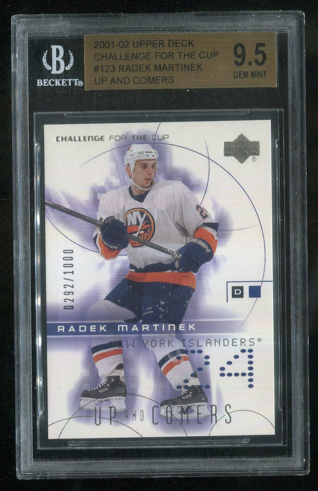 2001-02 UD Challenge for the Cup #123 Radek Martinek RC 0292/1000 GRADED BGS 9.5 !!