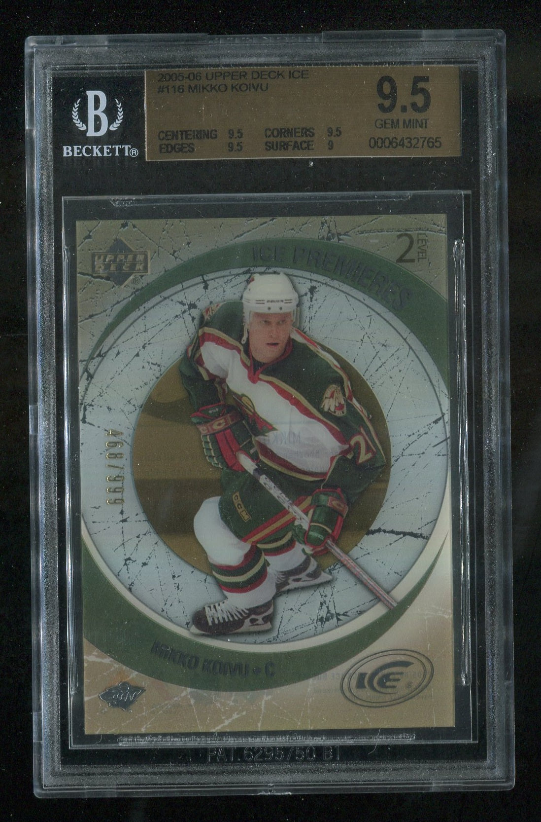 2005-06 Upper Deck Ice #116 Mikko Koivu RC 468/999 GRADED BGS 9.5 !!