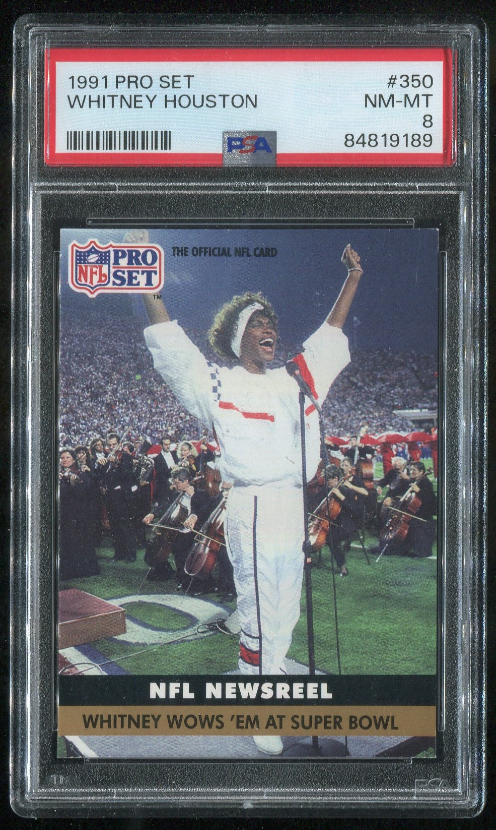 1991 Pro Set #350 Whitney Houston GRADED PSA 8