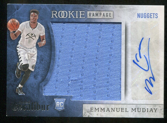 2015-16 Panini Excalibur Rookie Rampage Jumbo Jersey Autographs #22 Emmanuel Mudiay
