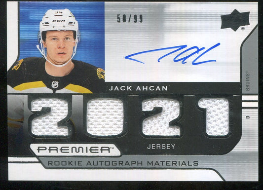 2021-22 Upper Deck Premier '21 Premier Rookie Jersey Autographs #PRAJA Jack Ahcan 58/99 !!