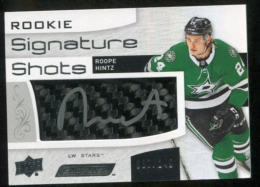 2018-19 Upper Deck Engrained Rookie Signature Shots #RSSRH Roope Hintz 007/249 !!