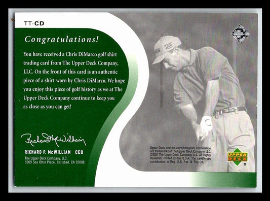 2001 Upper Deck Tour Threads #TTCD Chris DiMarco