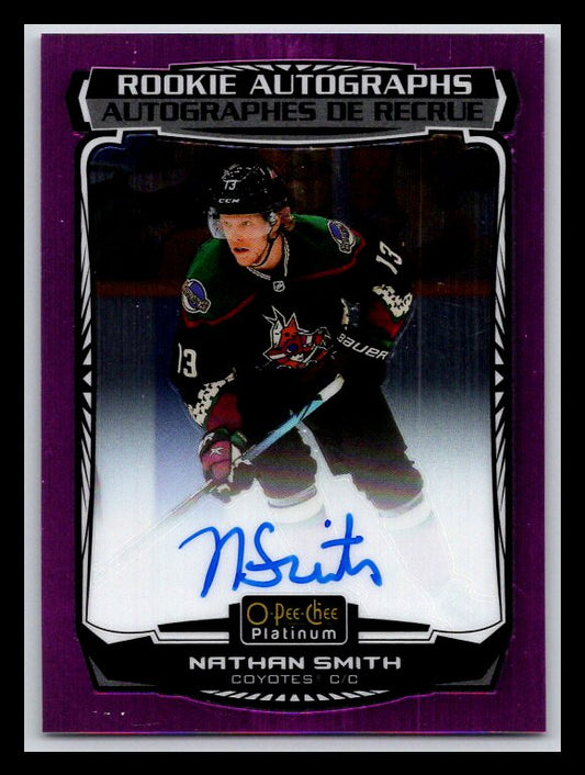 2022-23 O-Pee-Chee Platinum Rookie Autographs Matte Pink #RNS Nathan Smith