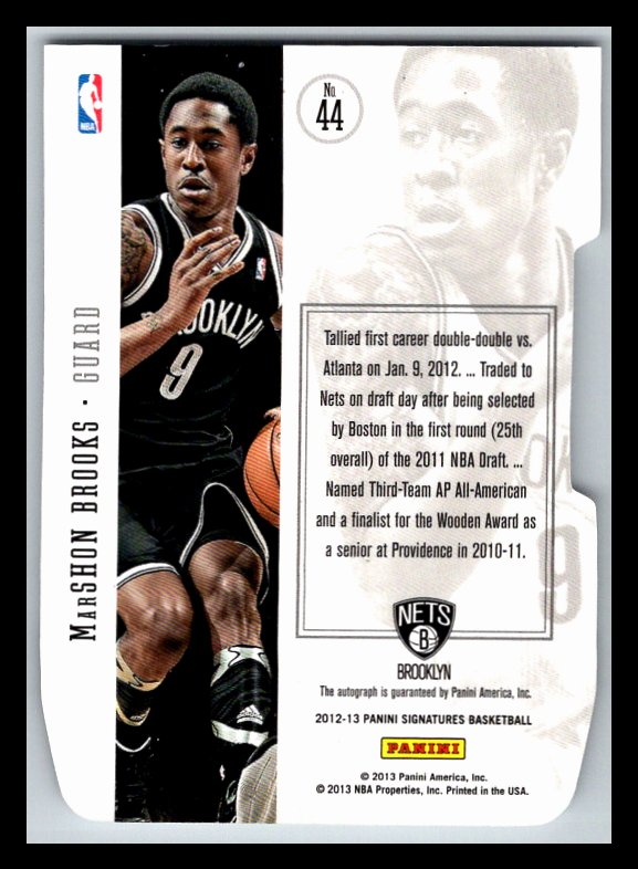 2012-13 Panini Signatures Die Cut Autographs #44 MarShon Brooks 59/99 !!