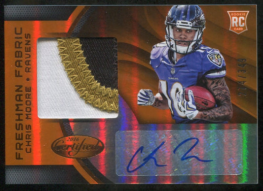 2016 Certified Mirror Orange #223 Chris Moore JSY AU 274/349 !!