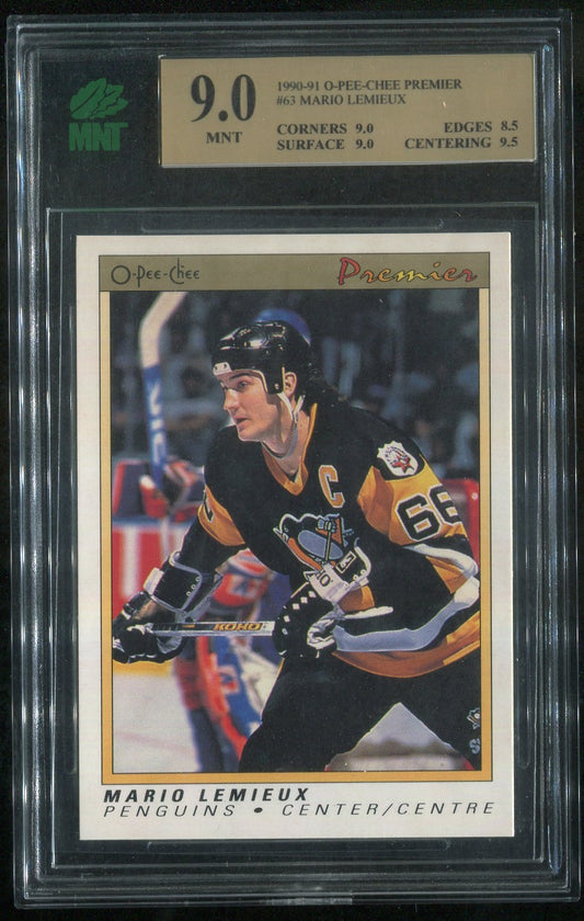 1990-91 OPC Premier #63 Mario Lemieux GRADED MNT 9 !!
