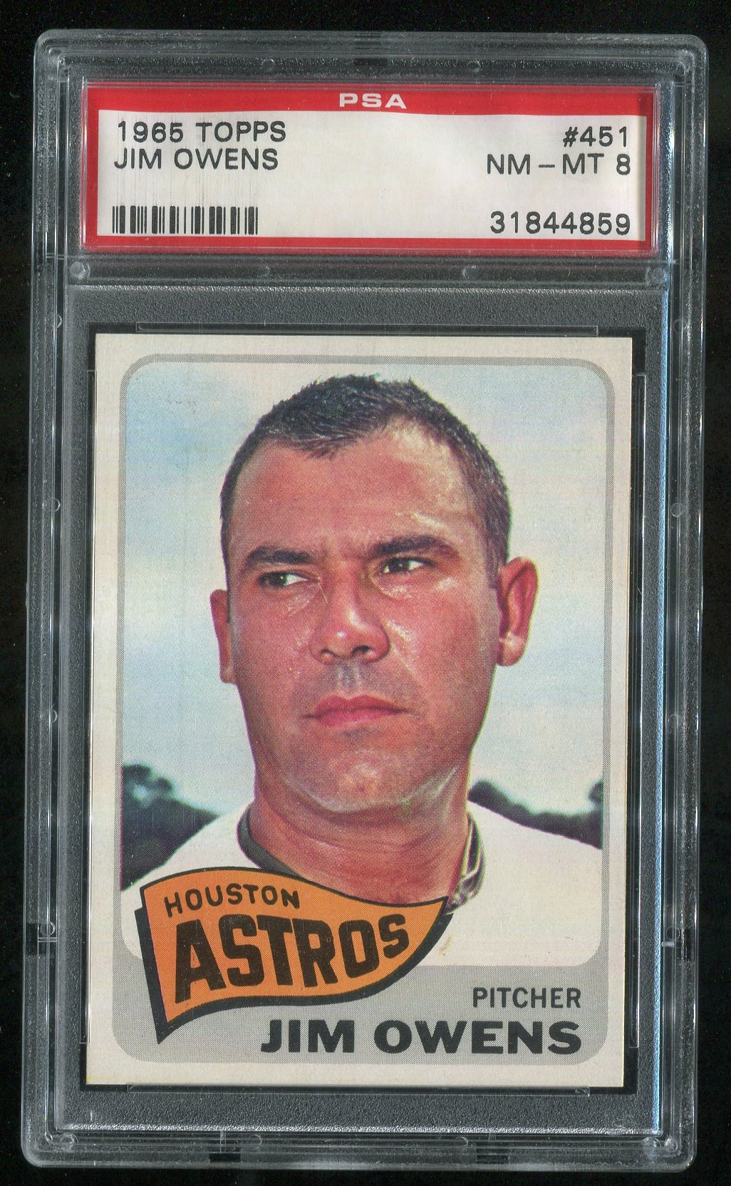 1965 Topps #451 Jim Owens GRADED PSA 8 !!