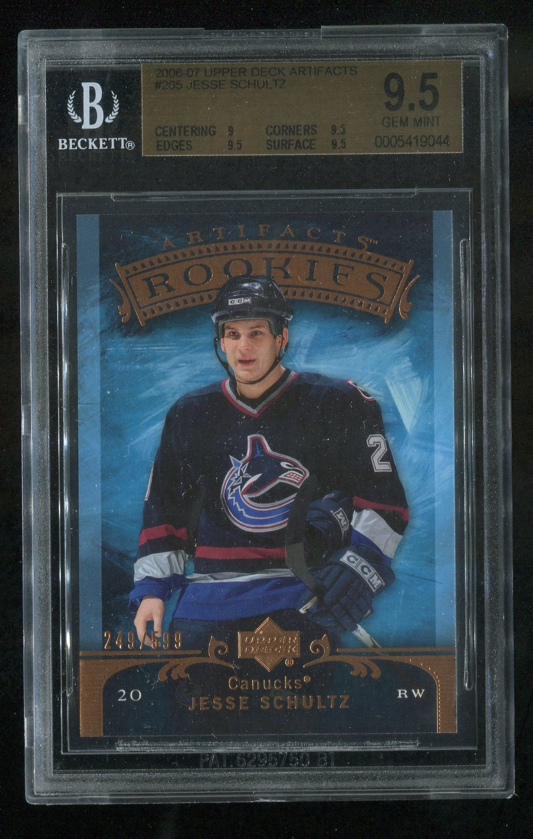 2006-07 Artifacts #265 Jesse Schultz RC 249/599 GRADED BGS 9.5 !!