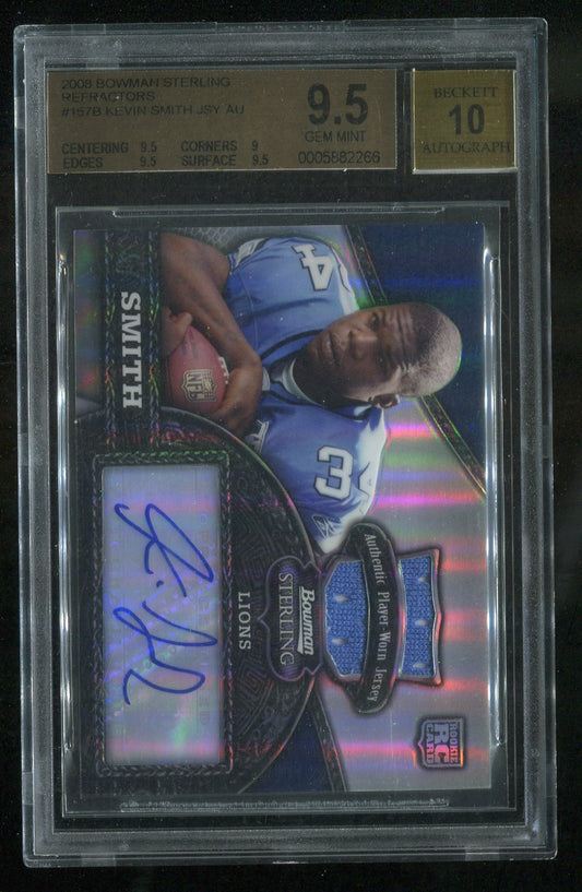 2008 Bowman Sterling Refractors #157B Kevin Smith JSY AU 087/199 GRADED BGS 9.5 !!