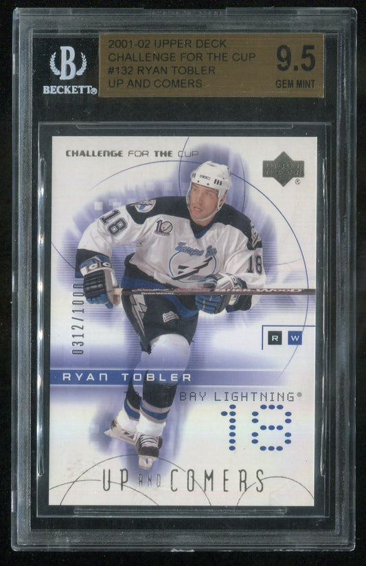 2001-02 UD Challenge for the Cup #132 Ryan Tobler RC 0312/1000 GRADED BGS 9.5 !!
