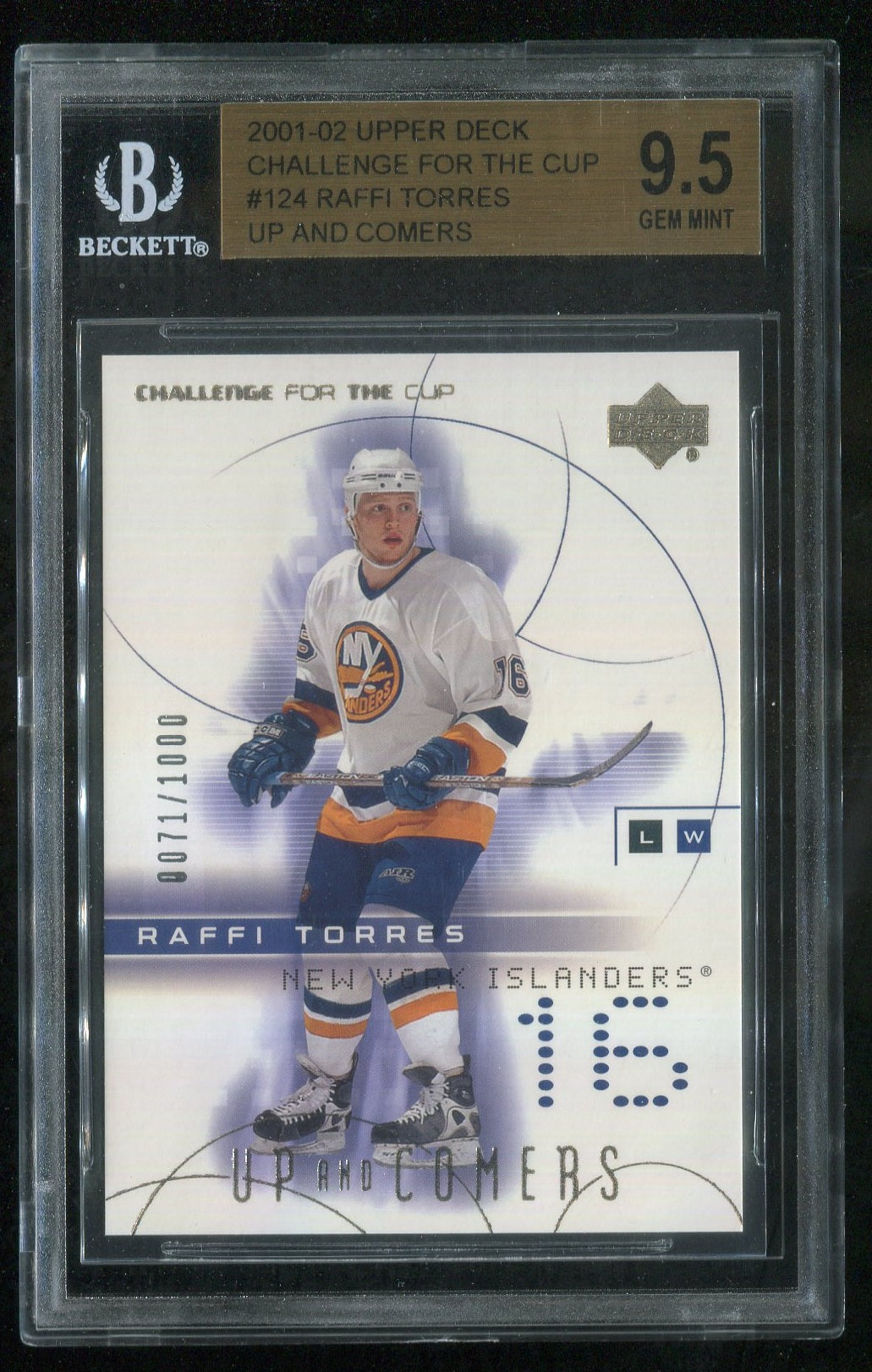 2001-02 UD Challenge for the Cup #124 Raffi Torres RC 0071/1000 GRADED BGS 9.5 !!